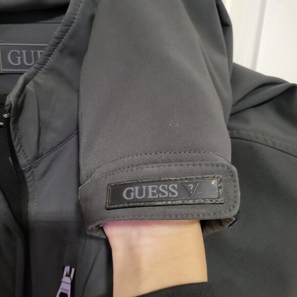 GUESS Grey Soft Shell Water Resistant Jacket [Size: Men's Medium] - Picture 3 of 6